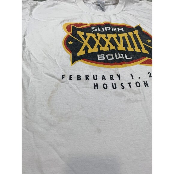 Gildan Super Bowl XXXVIII Commemorative Unisex XLT-Shirt 2004 Houston White - Picture 11 of 12